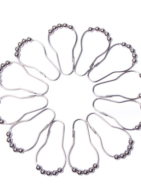 玉麒金属挂钩 卫生间滚珠浴帘挂钩环葫芦五铢大号浴帘挂钩