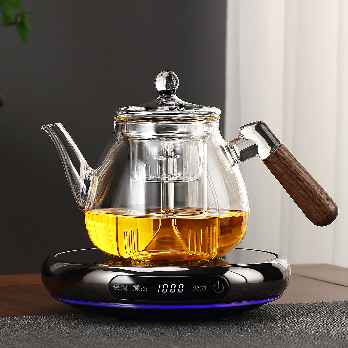 2026新款黑晶炉智能铝壳泡茶炉家用烧水煮茶器玻璃蒸煮茶壶养生套