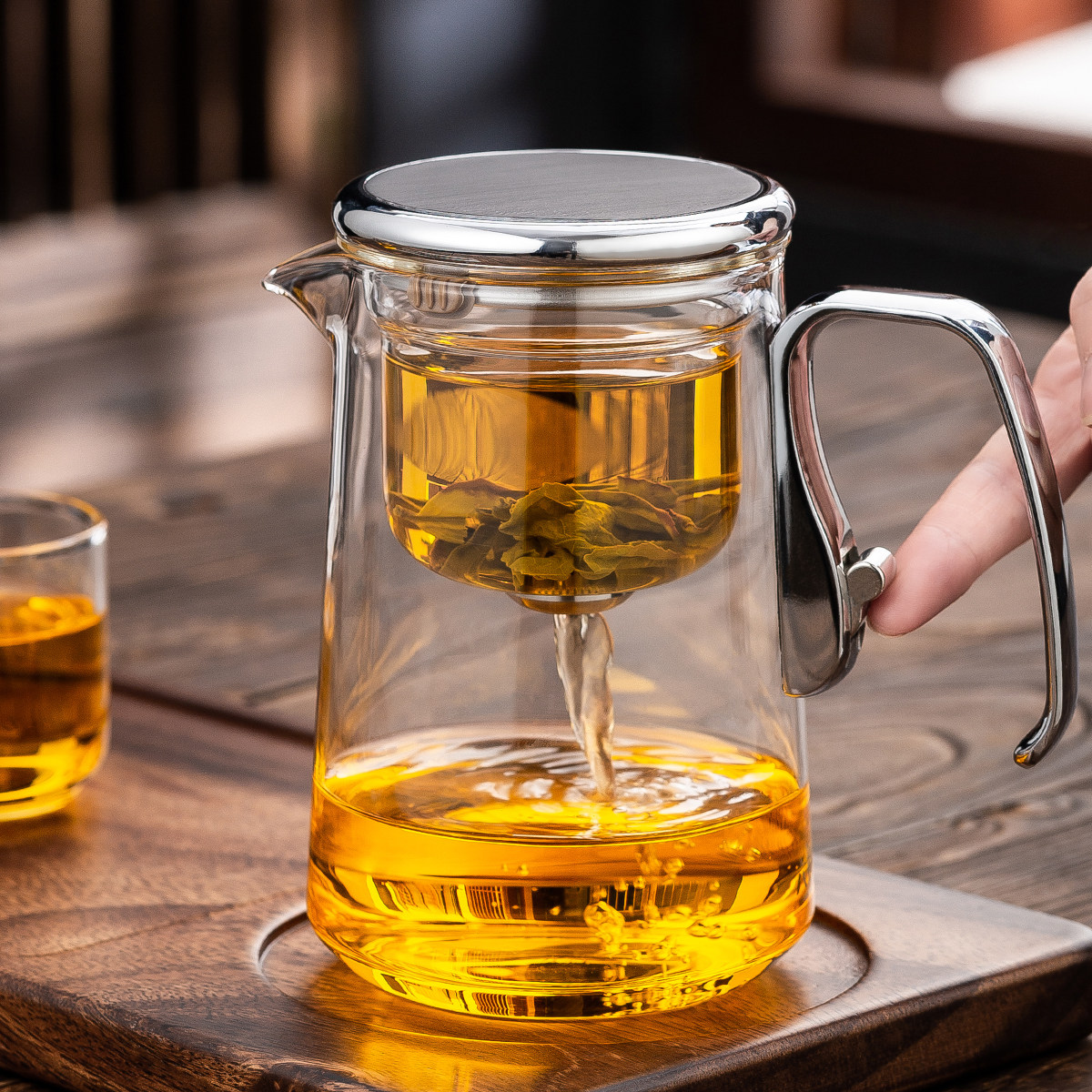 新款飘逸杯茶壶茶水分离耐热玻璃内胆磁吸懒人泡茶冲茶器功夫茶具