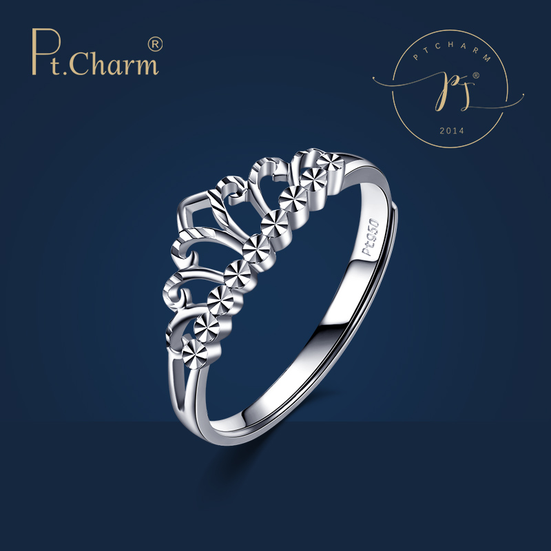 铂金皇冠戒指Pt．Charm正品白金