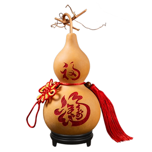 葫芦挂件天然真雕刻文玩葫芦带龙头门对门口客厅车摆件中国结装饰