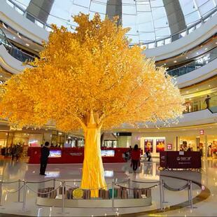 仿真金榕树许愿树黄金树新年摇钱树仿真大树祈福大厅商场发财假树