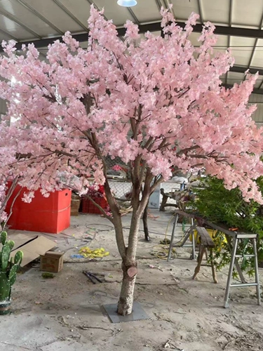 Симуляция вишневых деревьев персик цветет дерево крупные фальшивые деревья в помещении и наружном украшении желание торговых торговых центров деревьев