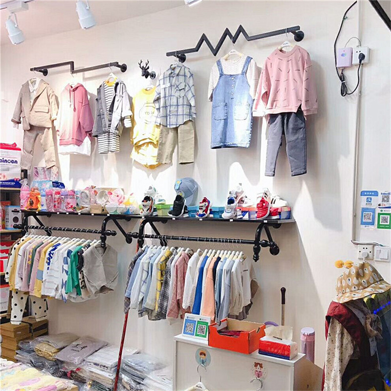 童装店展示架上墙壁挂式女童装店铺墙面衣架装饰侧挂组合套装货架