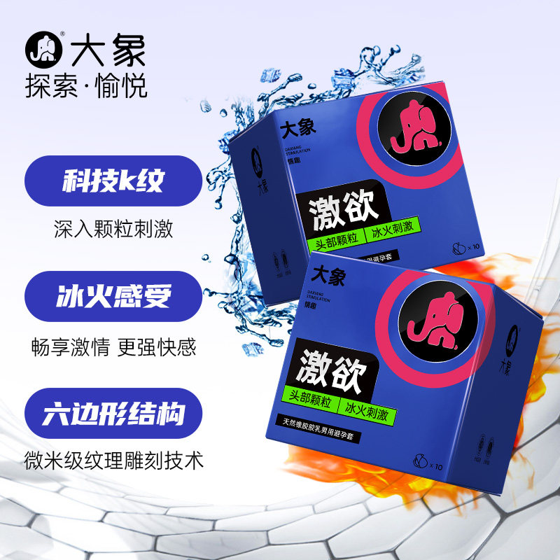 大象玻尿酸螺纹刺激安全套