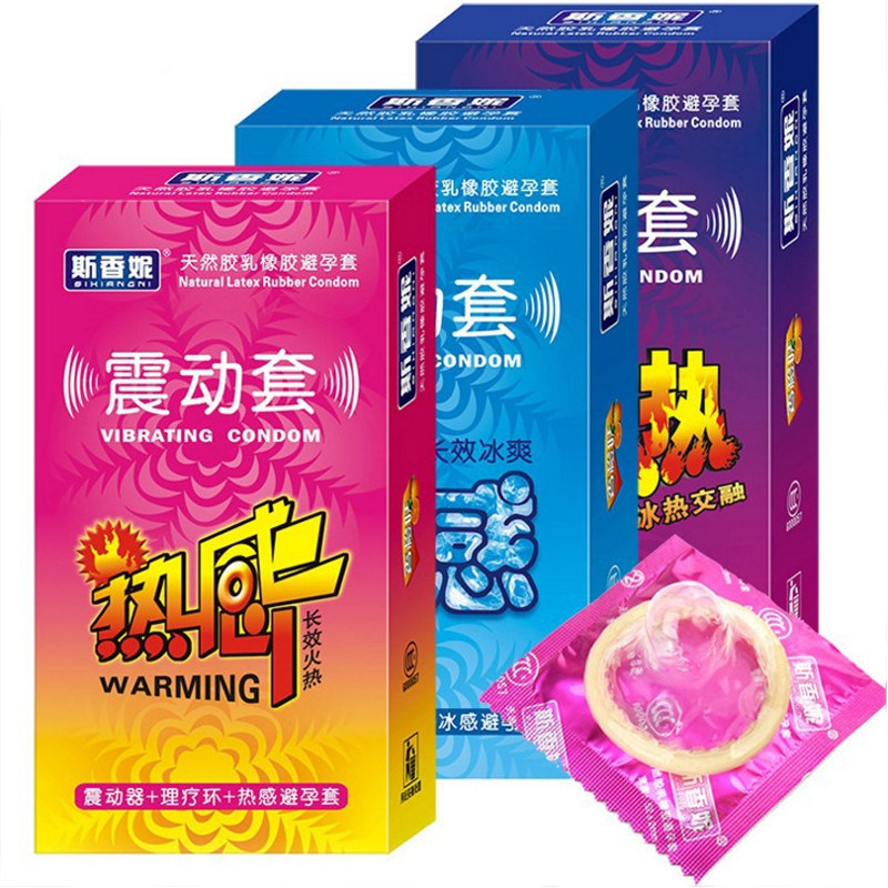 斯香妮震动套避孕套G点狼牙套大颗粒安全套冰感热感冰热感3款组合