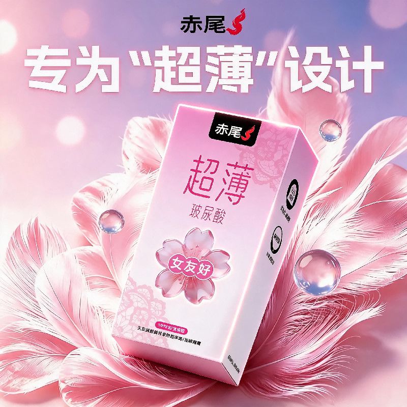赤尾女友好避孕套专注女性友好玻尿酸安全套10只水润超薄无储倍滑