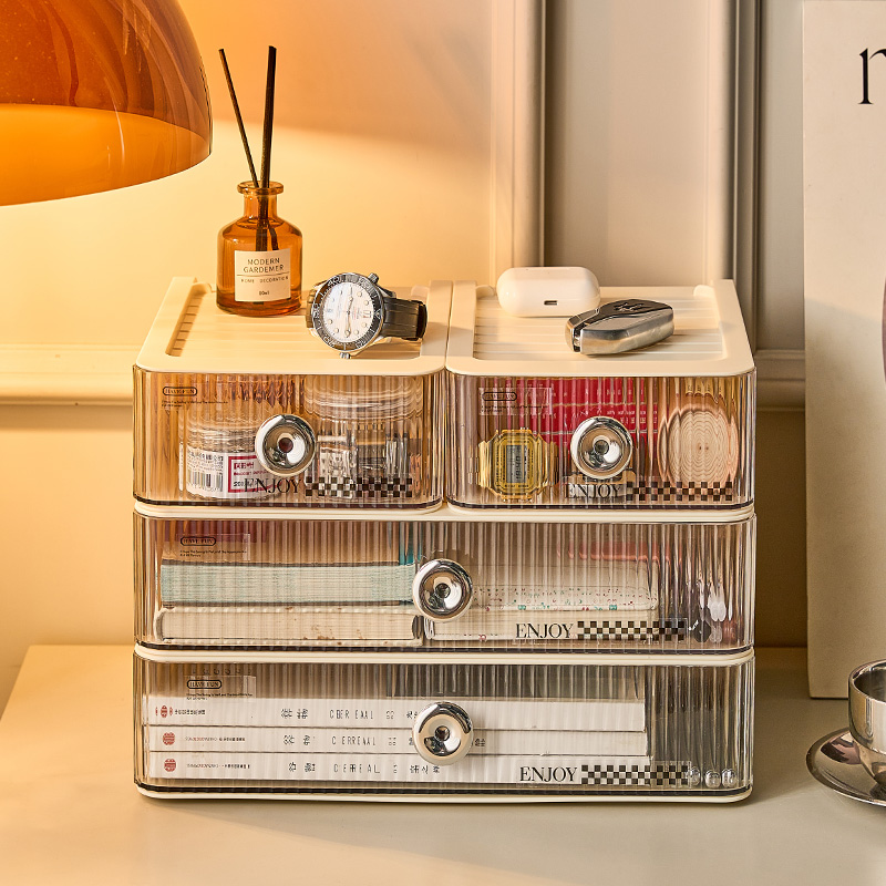 希斯朵PET桌面收纳INS风奶油白