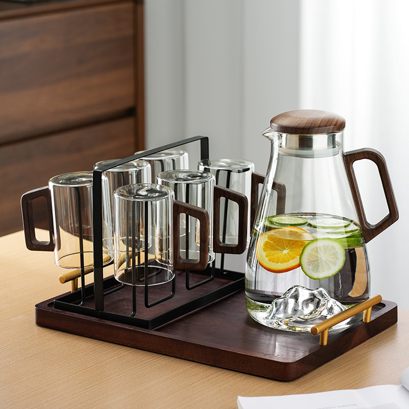 冷水壶水具套装耐高温家用夏待客玻璃杯喝水杯子大容量牛奶凉水壶,餐饮具,冷水壶,淘宝优惠券,粉丝福利购,淘宝优惠卷