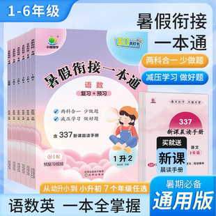 小橙同学2025新版小学暑假衔接语数英一本通复预习习知识衔接假期打卡幼小衔接一升二升三升四升五升六小升初暑假作业三合一练习册