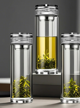 新款 荣事.达高山流水玻璃杯RSDBJ016-FJ圆形便携