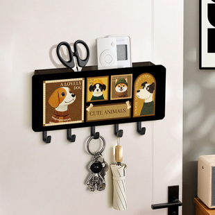玄关钥匙收纳挂架无痕挂钩入户壁挂式置物架门口放钥匙神器挂摆件