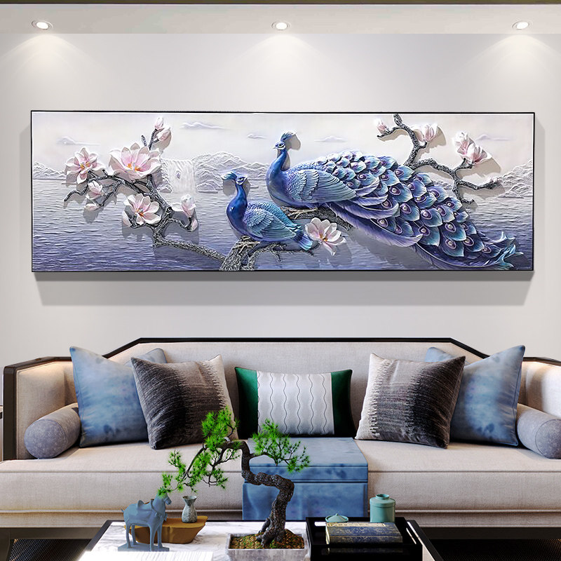 3d立体浮雕装饰画客厅沙发背景大气横幅现代简约麋鹿招财欧式墙画 猪猪淘宝优惠券 和好朋友一起省钱