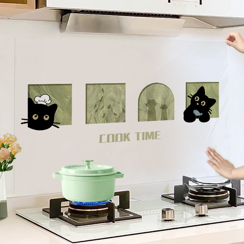 创意厨房防油贴纸耐高温防水台面油烟机灶台瓷砖墙贴壁纸遮丑贴膜,家居饰品,软装墙贴,淘宝优惠券,粉丝福利购,淘宝优惠卷