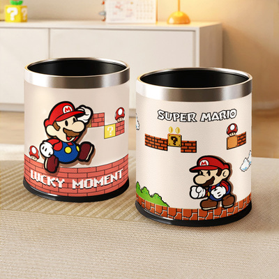 马里奥双层垃圾桶家用2024新款可爱卡通高档客厅厨房卫生间通用