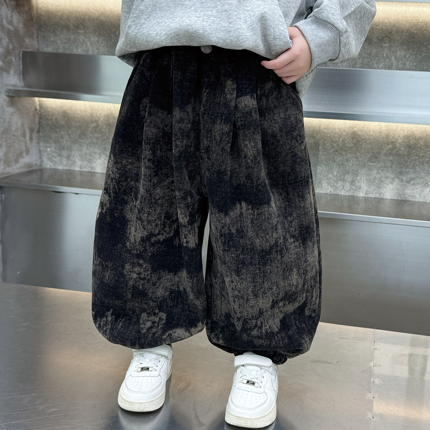 男童加绒裤子2025新款儿童束脚裤