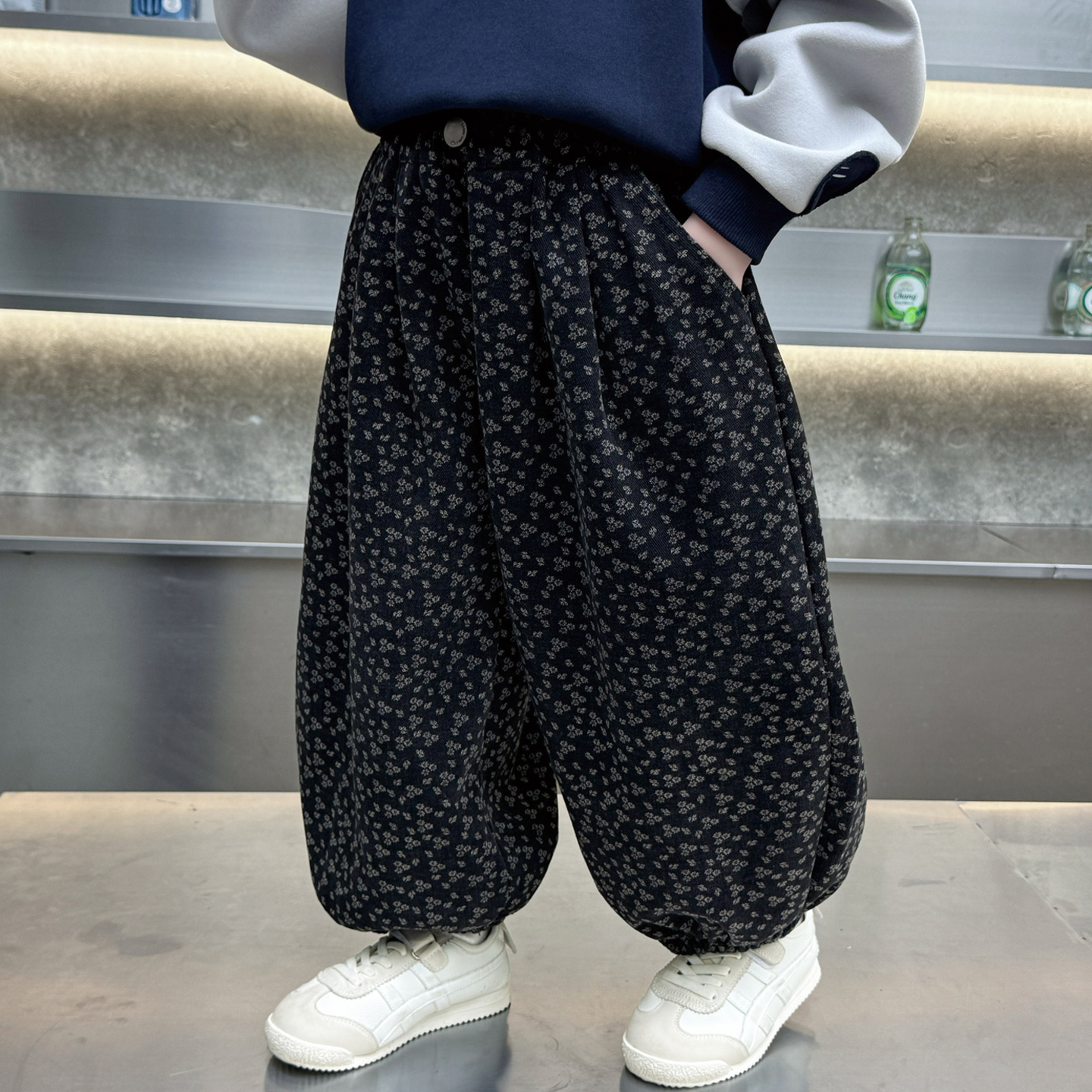 男童加绒裤子2025新款儿童束脚裤