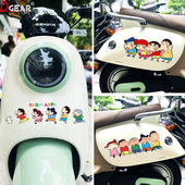 蜡笔小新卡通趣味车贴电动电瓶车摩托车汽车划痕遮挡装 饰防水贴纸