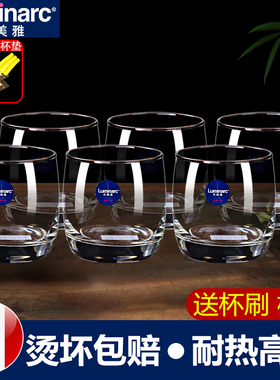 乐美雅玻璃杯茶杯耐高温家用水杯女高颜值泡茶绿茶杯待客喝水杯子