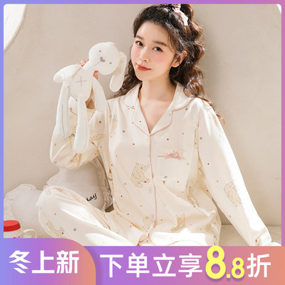 月子服纯棉四季孕妇哺乳睡衣