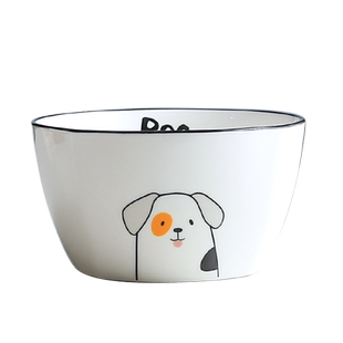 卡通方碗十二生肖碗陶瓷碗套装家用组合家庭碗专用碗吃饭碗