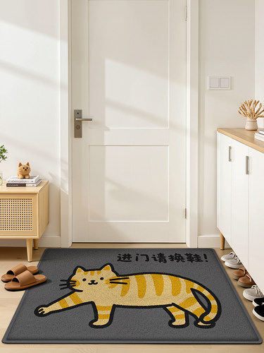 地垫入户门垫丝圈卡通玄关免洗脚垫家用耐磨耐脏除尘地毯进门垫子