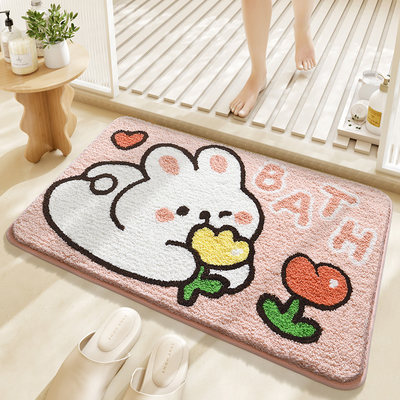 得喜日式卡通浴室吸水地垫