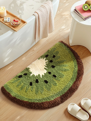 采购产品半圆形浴室地垫，吸水，速干脚垫，猕猴桃门垫，厕所地毯