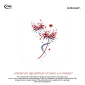 想自由原创彼岸花彩色彩绘潮酷防水纹身贴买一送一国风潮流遮盖