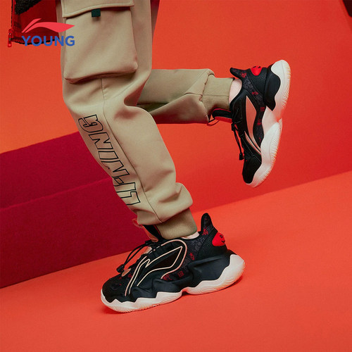 李宁鲲鹏男童鞋女大童休闲运动鞋