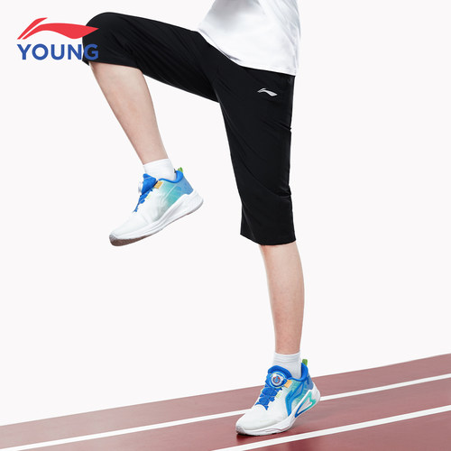 李宁童装儿童运动裤夏季款七分裤