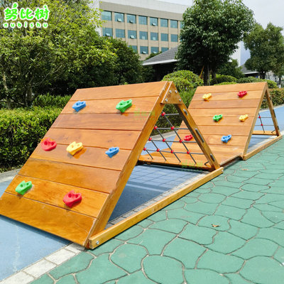 黄花梨木制户外幼儿园感统体能攀爬架玩具翻越刀山游戏爬网