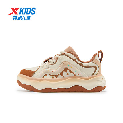 特步童鞋秋季新款中大童萌趣休闲板鞋儿童运动鞋软底减震防滑鞋D