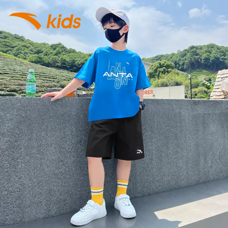 安踏童装男童短袖套装2025夏季新款儿童t恤短裤大童休闲运动夏装