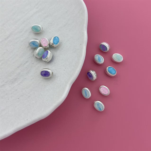 999纯银饰配件拉丝爱心屁桃星星月亮隔珠日月星辰配珠diy手串项链