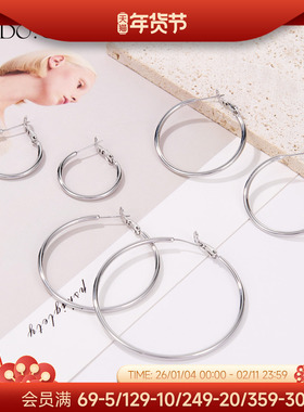 DODOGOGO2026新款爆款圈圈耳环轻奢高级感素圈耳饰女士夸张大耳圈