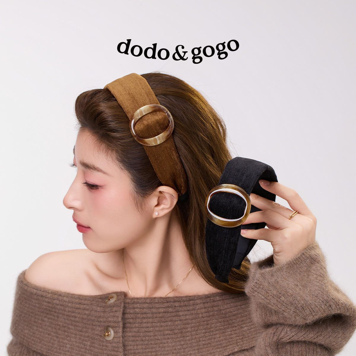 DODOGOGO复古美拉德圆圈宽边发箍