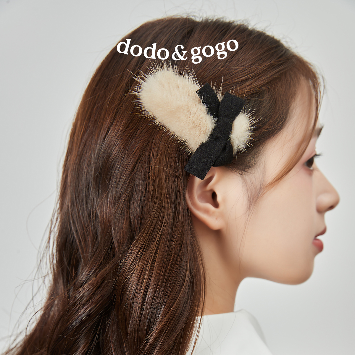 dodogogo毛绒蝴蝶结发夹