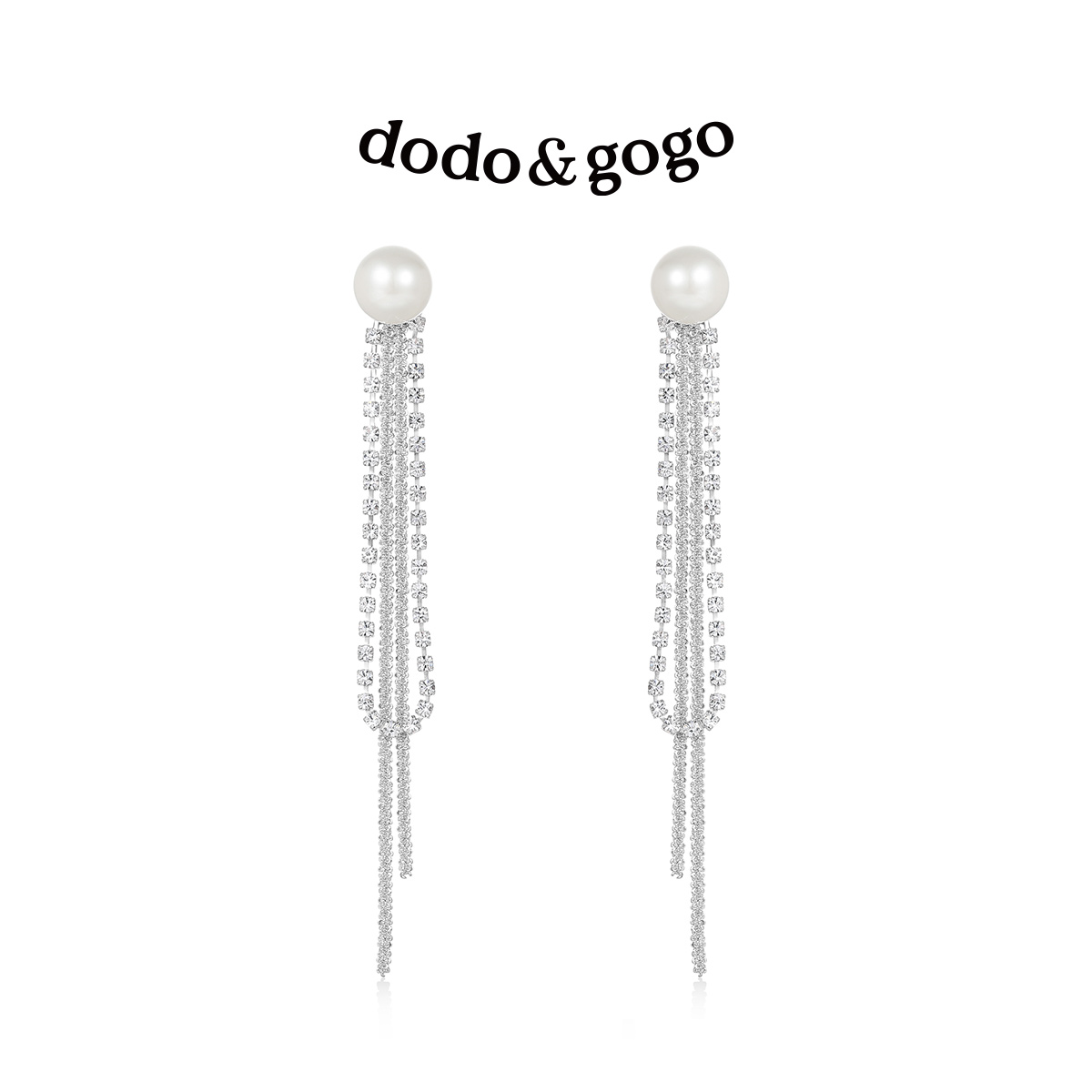 DODOGOGO珍珠流苏前后带耳环