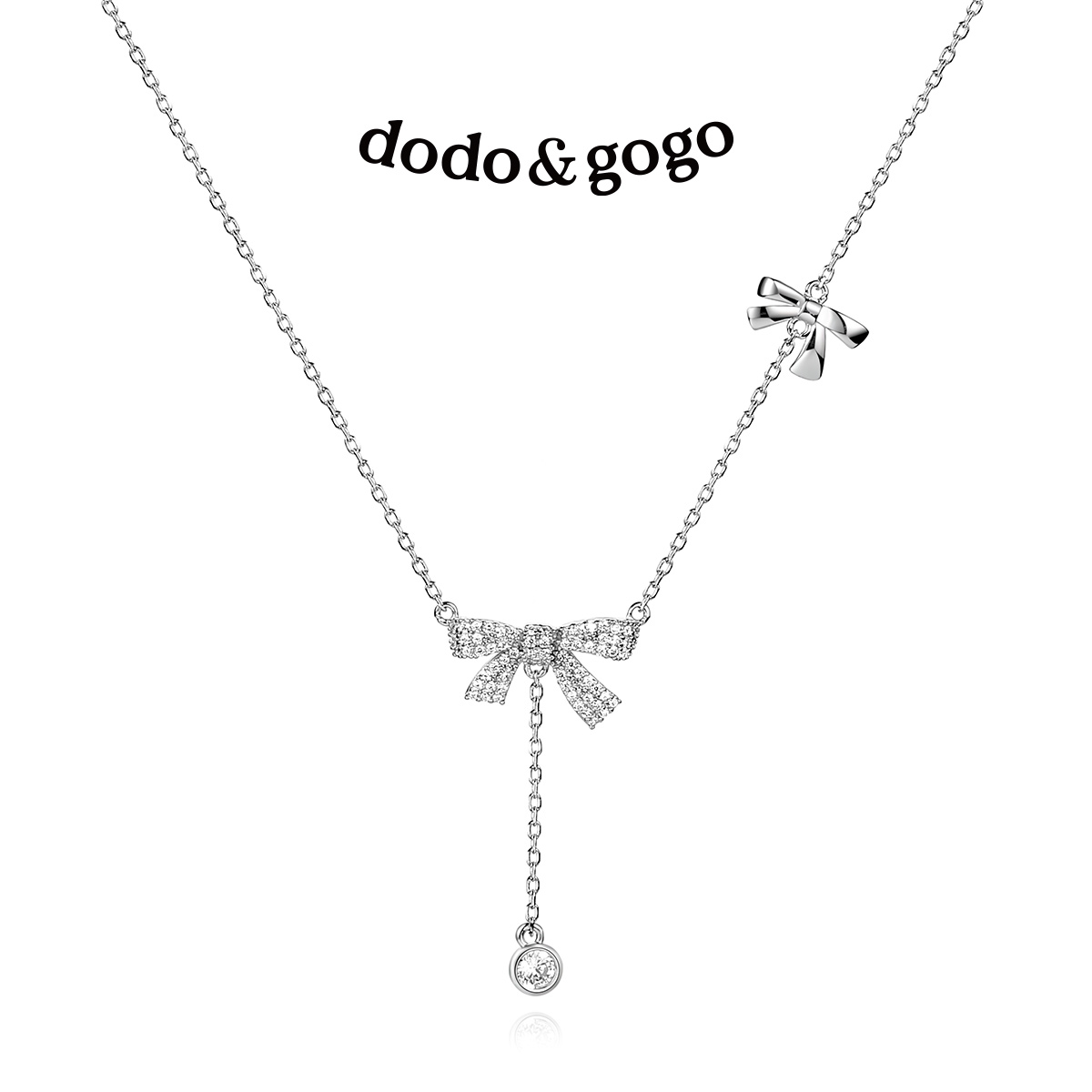 dodogogoS925银项链蝴蝶结颈链