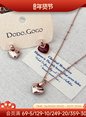 DODOGOGO红色爱心项链女款新款