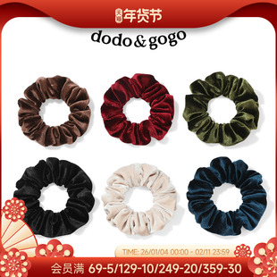 DODOGOGO丝绒小肠发圈女2025新款秋冬纯色发绳简约皮筋头绳发饰