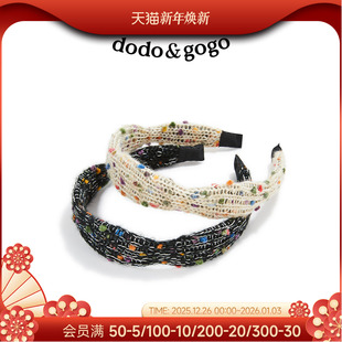 DODOGOGO春夏彩色毛线针织发箍甜美高颅顶发饰洗脸新款 百搭头箍女