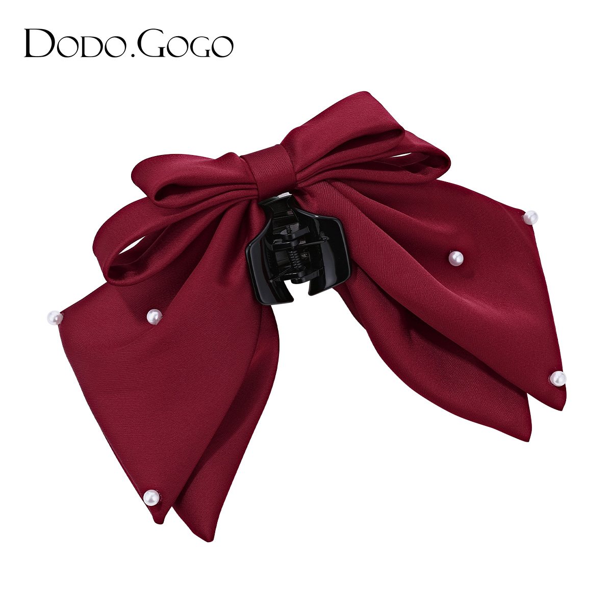 dodogogo珍珠点缀蝴蝶结发抓