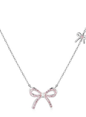 dodogogo粉锆镂空蝴蝶结项链