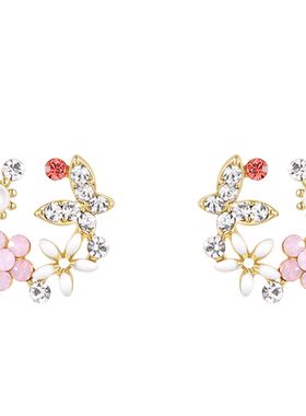 dodogogo彩色花朵蝴蝶耳环