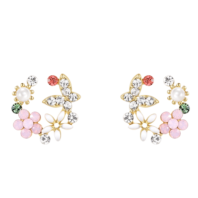 dodogogo彩色花朵蝴蝶耳环