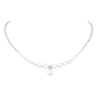 DODOGOGO碎银子仿珍珠项链女款吊坠秋冬轻奢小众锁骨链新款配饰