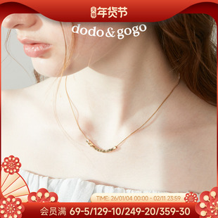 DODOGOGO几何小方糖项链女款配饰秋冬高级新款锁骨链轻奢小众颈链