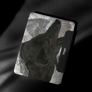 适用苹果ipadair7保护套磁吸带笔槽pro2025新11代黑色与狼共舞mini7//6/5平板双面夹壳文艺matepad11防摔10.9